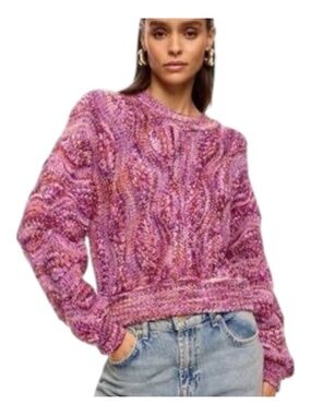 Ba&Sh Stimpo Wool-Blend Pullover Sweater Rose Pink XS